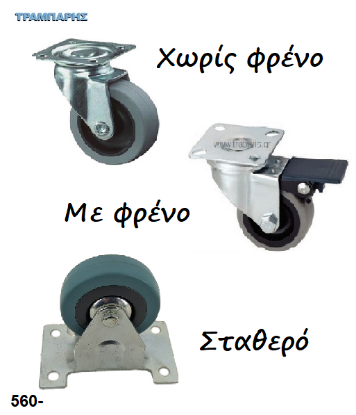 Εικόνα της ΡΟΔΕΣ  ΓΚΡΙ με φρένο, σταθερές, χωρίς φρένο