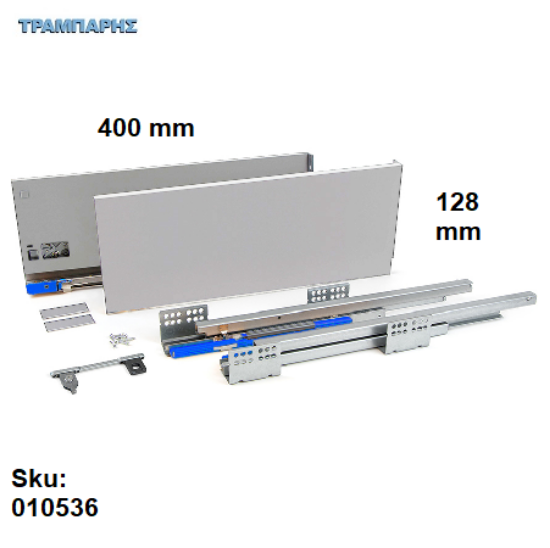 Εικόνα της ΟΔΗΓΟΣ 400 mm Y: 128 mm ΛΕΥΚΟ SLIM με φρένο mgs