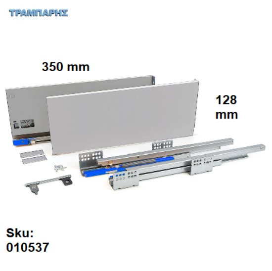 Εικόνα της ΟΔΗΓΟΣ 350 mm Y: 128 mm ΛΕΥΚΟ SLIM με φρένο mgs