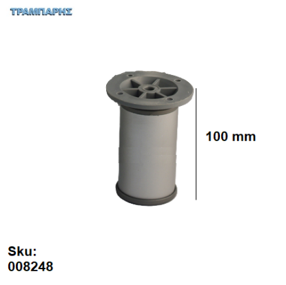 Εικόνα της ΠΟΔΙ ΣΩΛΗΝΑ 100 mm  Φ40 mm πέλμα ΑΛΟΥΜΙΝΙΟΥ ΝΙΚΕΛ ΜΑΤ
