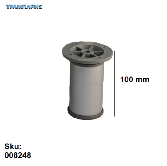 Εικόνα της ΠΟΔΙ ΣΩΛΗΝΑ 100 mm  Φ40 mm πέλμα ΑΛΟΥΜΙΝΙΟΥ ΝΙΚΕΛ ΜΑΤ