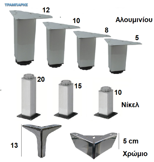 Picture of ΠΟΔΑΡΑΚΙΑ τετράγωνα μεταλλικά
