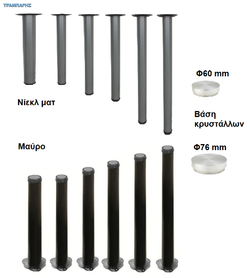 Picture of ΠΟΔΙΑ ΤΡΑΠΕΖΙΩΝ Σειρά Economy , Νίκελ ματ & Μαύρα
