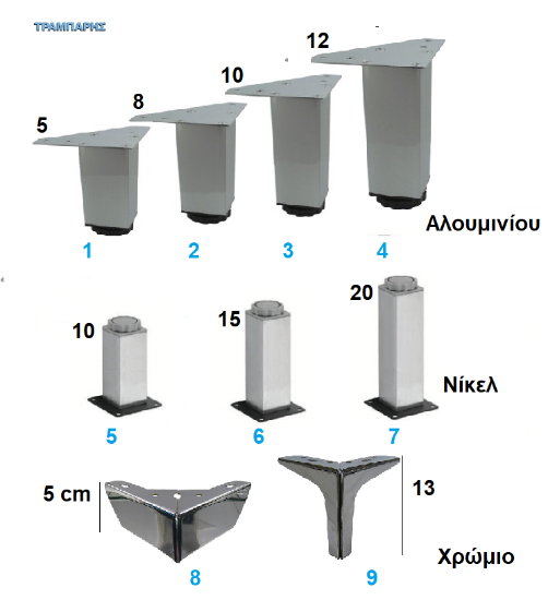 Picture of ΠΟΔΑΡΑΚΙΑ τετράγωνα μεταλλικά