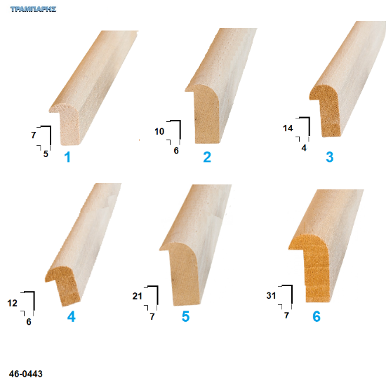 Picture of Κορνίζες πομπέ (στενές) AYOUS Αβαφο, ανά μέτρο