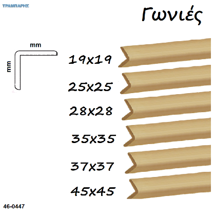 Picture of ΓΩΝΙΕΣ  σε πήχες ξύλου Σουηδικό άροζο ανά μέτρο