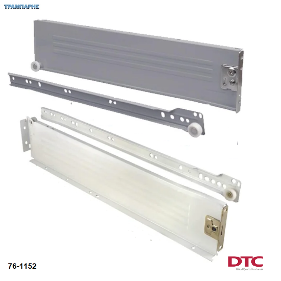 Εικόνα της Οδηγοί συρταριών ροδάκι με μεταλλικά πλαινά DTC