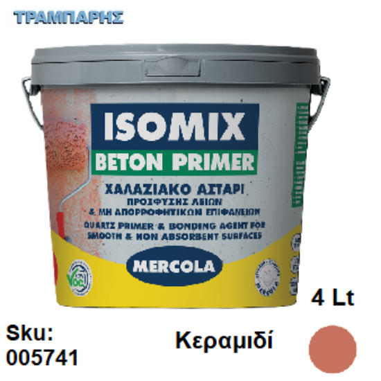 Εικόνα της ISOMIX BETON PRIMER, ΚΕΡΑΜΙΔΙ, 4 Kg, (Χαλαζιακό αστάρι)