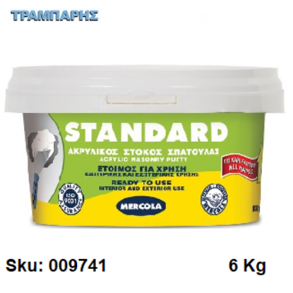 Picture of STANDARD, Λευκό 6 Kg, (Ακρυλικός στόκος σπάτουλας, έτοιμος προς χρήση)