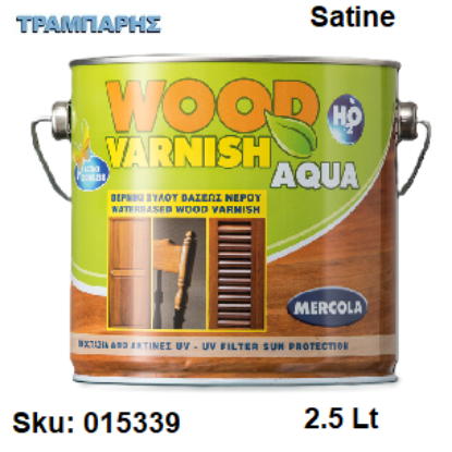 Εικόνα της WOOD VARNISH AQUA, Σατινέ 2,5 Lt, (Ακρυλικό βερνίκι ξύλου υδατικής βάσης)