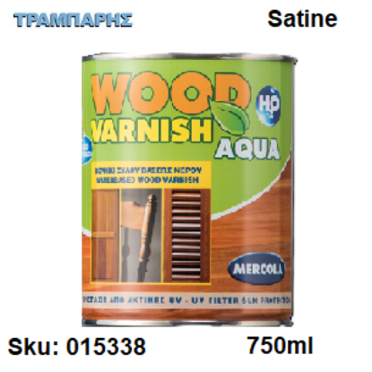 Εικόνα της WOOD VARNISH AQUA, Σατινέ 750 ml, (Ακρυλικό βερνίκι ξύλου υδατικής βάσης)