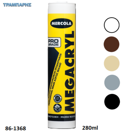 Εικόνα της MEGACRYL, 280 ml, (Ελαστομερής ακρυλική μαστίχη επαγγελματικών προδιαγραφών)