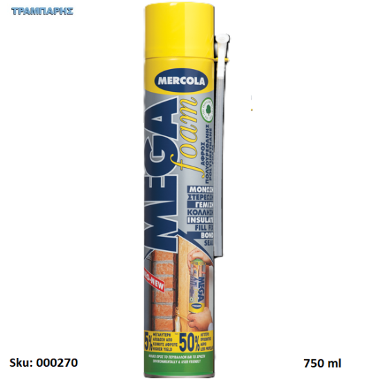 Εικόνα της MEGAFOAM, 750 ml, (Αφρός πολυουρεθάνης χειρός επαγγελματικών προδιαγραφών)