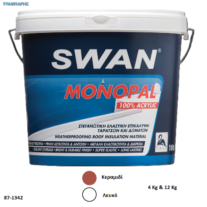 Picture of SWAN MONOPAL, (Ακρυλική ελαστομερής επαλειφόμενη στεγανωτική μεμβράνη ταρατσών)