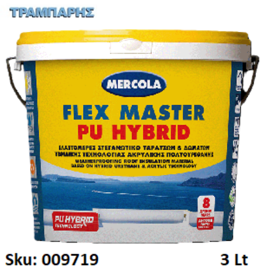 Εικόνα της FLEX MASTER PU HYBRID, 3 Lt,  (Υβριδική πολυουρεθανική - ακρυλική ελαστομερής επαλειφόμενη στεγανωτική μεμβράνη ταρατσών)
