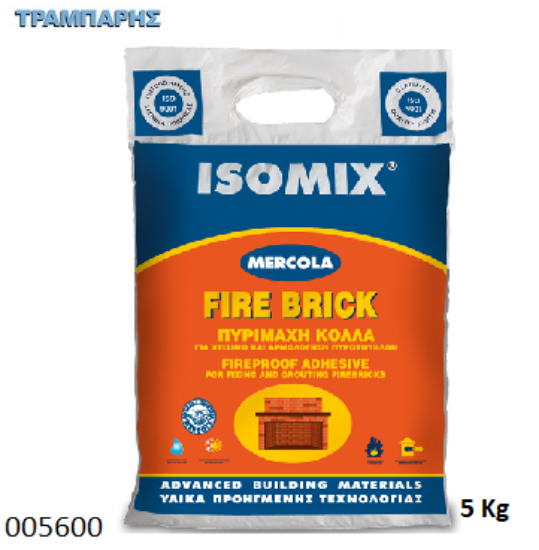 Picture of ISOMIX FIRE BRICK, Γκρι 5 Κg, (Ειδική κόλλα & αρμόστοκος για πυρότουβλα τσιμεντοειδούς βάσης)