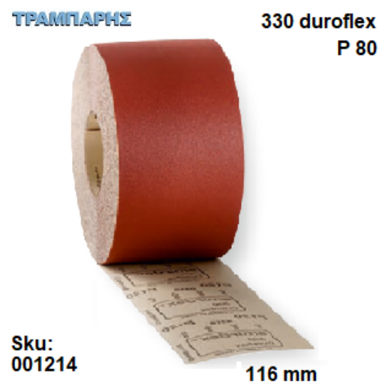Picture of ΠΑΤΟΧΑΡΤΟ 115 mm P   80 ανά μέτρο ΚΟΚΚΙΝΟ ΡΟΛΛΟ 25m 330 duroflex Smirdex