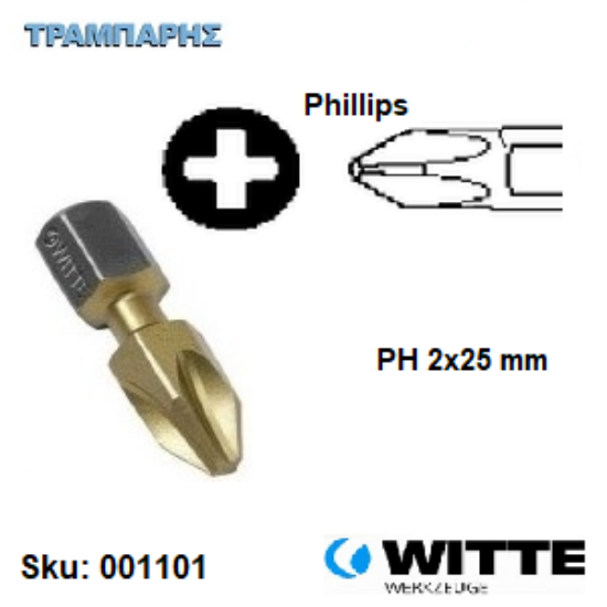 Picture of ΜΥΤΗ PH 2x25 mm Phillips ΤΙΤΑΝΙΟΥ WITTE