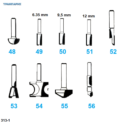 Εικόνα της Κοπτικά εργαλεία για ρούτερ χωρίς ρουλεμάν.