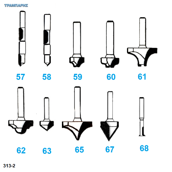 Εικόνα της Κοπτικά εργαλεία για ρούτερ χωρίς ρουλεμάν