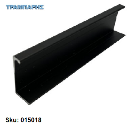 Εικόνα της Σοκορολαβή 3 μέτρα,  37 x 18 mm, Ντουλάπας βιδωτό, Μαύρο Αλουμινίου