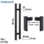 Εικόνα της ΛΑΒΗ ΕΞΩΠΟΡΤΑΣ ''Πλακέ'' 40x10 mm,   80 cm ΔΙΠΛΟ, Κέντρο: 60 cm, πόδι: 4 cm, Μαύρο, Inox 304 SS, ανά ζεύγος