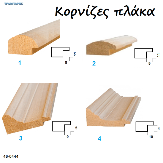 Picture of Κορνίζες πομπέ (πλάκα) AYOUS Αβαφο, ανά μέτρο