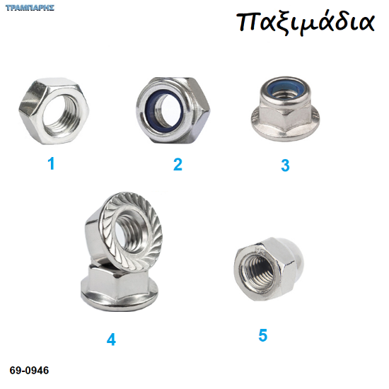 Εικόνα της Παξιμάδια-Inox, ανά 100 τεμάχια
