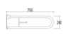Εικόνα της ΜΠΑΡΑ ΣΤΗΡΙΞΗΣ Ανακλινόμενη 24x75 cm φ32 με Χαρτοθήκη Inox SS304