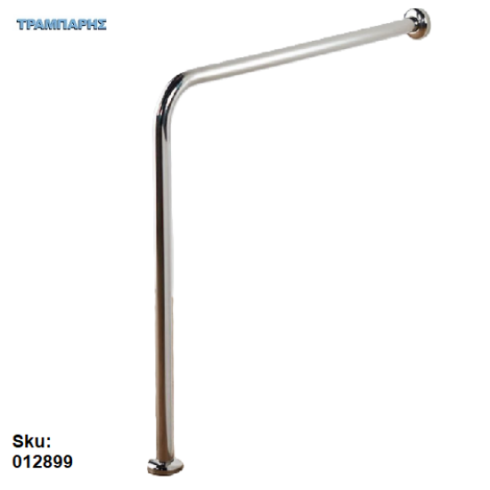 Εικόνα της ΜΠΑΡΑ ΣΤΗΡΙΞΗΣ Γωνιακή  75x75 cm φ32 με Κάθετη κολώνα Στήριξης Δαπέδου Inox SS304