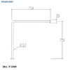Εικόνα της ΜΠΑΡΑ ΣΤΗΡΙΞΗΣ Γωνιακή  75x75 cm φ32 με Κάθετη κολώνα Στήριξης Δαπέδου Inox SS304