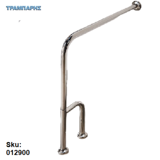 Εικόνα της ΜΠΑΡΑ ΣΤΗΡΙΞΗΣ Γωνιακή  75x75 cm φ32 με κολώνα Επεκτεινόμενη Στήριξης Δαπέδου Inox SS304