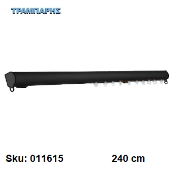Picture of ΣΙΔΗΡΟΔΡΟΜΟΣ 240 cm SLIM ΟΒΑΛ 21x23 mm (κομπλέ) Μαύρο