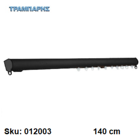 Εικόνα της ΣΙΔΗΡΟΔΡΟΜΟΣ 140 cm SLIM ΟΒΑΛ 21x23 mm (κομπλέ) Μαύρο