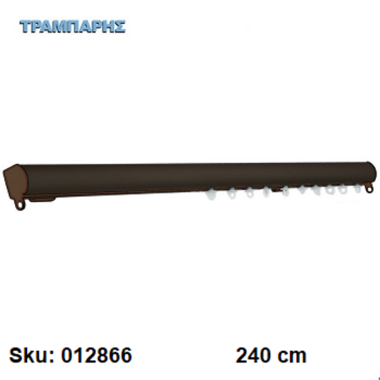 Picture of ΣΙΔΗΡΟΔΡΟΜΟΣ 240 cm SLIM ΟΒΑΛ 21x23 mm (κομπλέ) Σκουριά