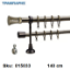 Εικόνα της ΚΟΥΡΤΙΝΟΒΕΡΓΑ Νο 3, 140 cm, Οξειδέ, διπλή σωλήνα  κομπλέ, 2 στηρίγματα, 2 άκρα & 2 τάπες Φ 25 mm
