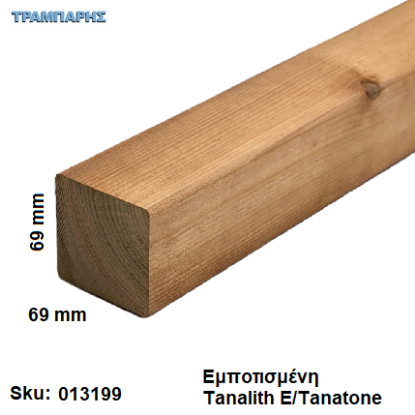 Picture of Κολώνα 69x69 mm ΠΕΥΚΟ US Εμποτισμένη γωνίες R5, (75x75mm) ανά m3