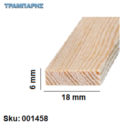Picture of Καδρονάκι  6x18 mm ανά μέτρο Σουηδικό άροζο