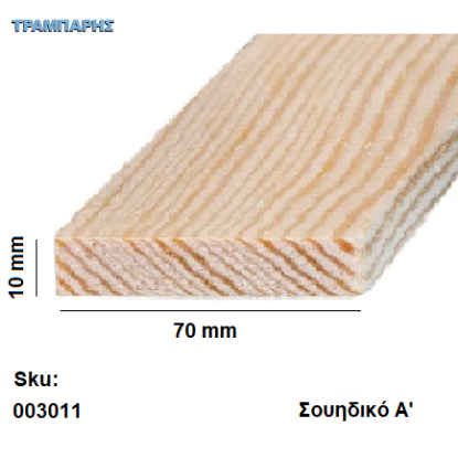 Picture of Καδρονάκι 10x  70 mm ανά μέτρο Σουηδικό Α'