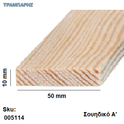 Picture of Καδρονάκι 10x  50 mm ανά μέτρο Σουηδικό Α'