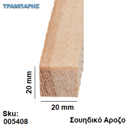 Picture of Καδρονάκι 20x20 mm ανά μέτρο Σουηδικό άροζο