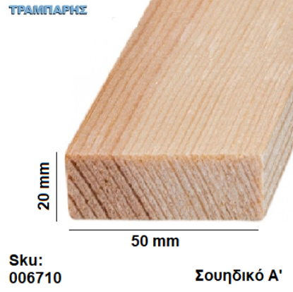 Picture of Καδρονάκι 20x50 mm ανά μέτρο Σουηδικό Α'