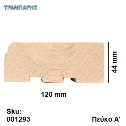 Picture of ΚΑΣΑ 120 mm ΣΥΡΟΜΕΝΗΣ Ισια Καρφωτό πρεβάζι,  Πεύκο Α, Αμοντάριστη set
