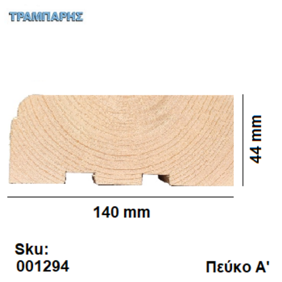Picture of ΚΑΣΑ 140 mm ΣΥΡΟΜΕΝΗΣ Ισια Καρφωτό πρεβάζι,  Πεύκο Α, Αμοντάριστη set