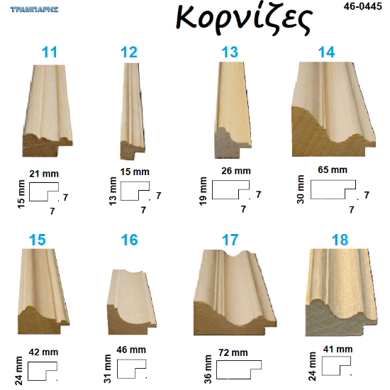 Picture of Κορνίζες τραβηχτές AYOUS Αβαφο, ανά μέτρο