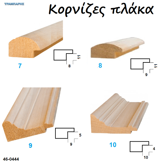 Picture of Κορνίζες πομπέ (πλάκα) AYOUS Αβαφο, ανά μέτρο